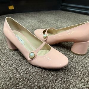 Elegant Pink Maryjanes with Pearl Accent